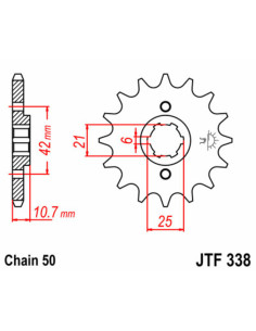 Pignon JT SPROCKETS acier standard 338 - 530 2