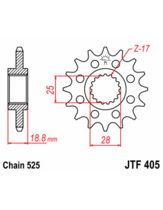 Pignon JT SPROCKETS acier standard 405 - 525 2