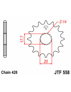 Pignon JT SPROCKETS acier standard 558 - 428 2