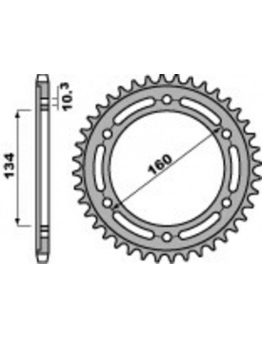 Couronne PBR Racing aluminium Ultra-Light anodisé dur 4400 - 520