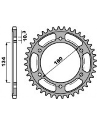 Couronne PBR Racing aluminium Ultra-Light 4405 - 525