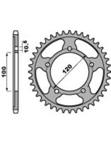 Couronne PBR Racing aluminium Ultra-Light anodisé dur 4447 - 525