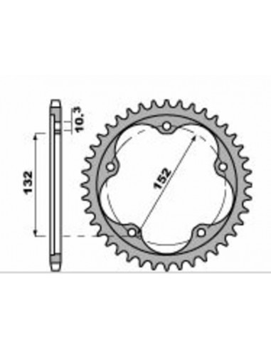 Couronne PBR Racing aluminium Ultra-Light anodisé dur 4464 - 520