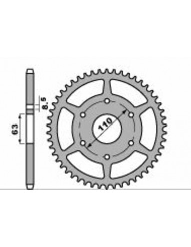 Couronne PBR aluminium Ultra-Light anodisé dur 4675 - 520