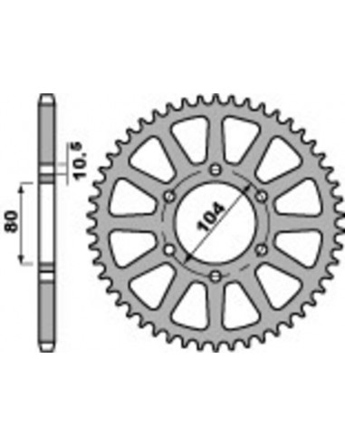 Couronne PBR Racing aluminium Ultra-Light anodisé dur 478 - 520