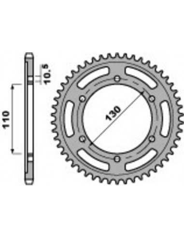 Couronne PBR Racing aluminium Ultra-Light 4385 - 525