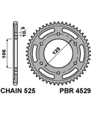 Couronne PBR acier standard 4529 - 525