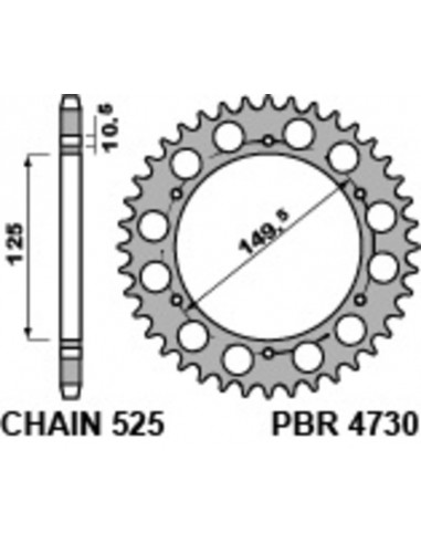 Couronne PBR acier standard 4730 - 525