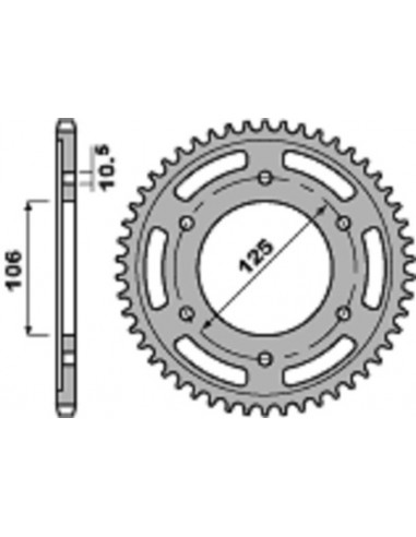 Couronne PBR Racing aluminium Ultra-Light 4530 - 520