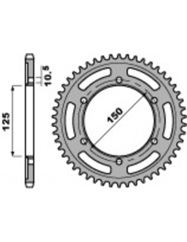 Couronne PBR acier standard 4454 - 525