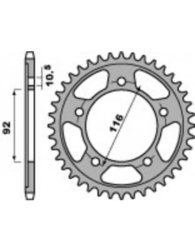 Couronne PBR acier standard 4542 - 530