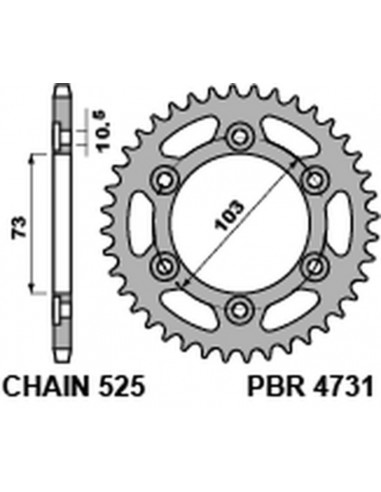 Couronne PBR acier standard 4731 - 525