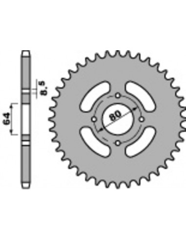 Couronne PBR acier standard 838 - 428