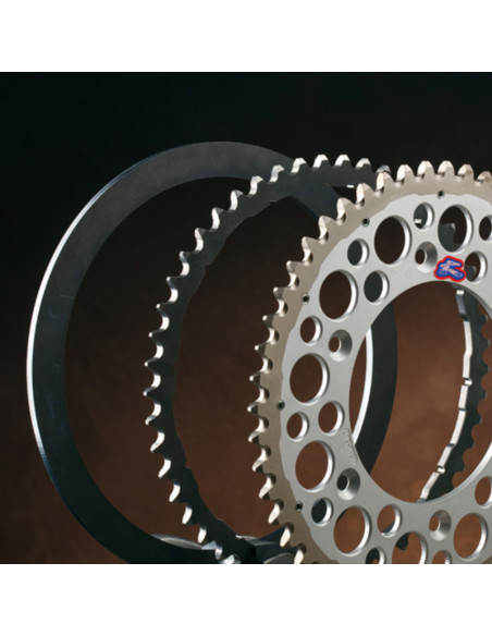 Couronne RENTHAL Twinring aluminium Ultra-Light anti-boue anodisé dur 1500 - 520