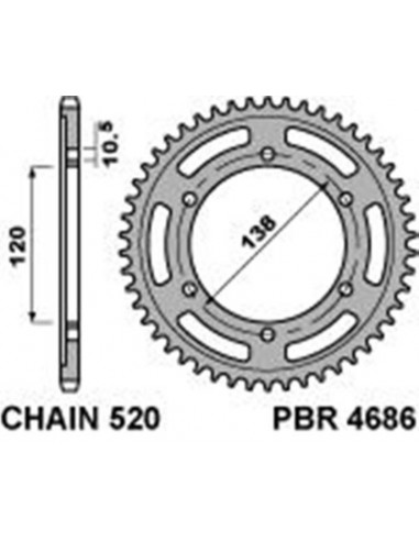 Couronne PBR acier standard 4686 - 520