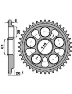 Couronne PBR aluminium Ultra-Light anodisé dur 4420 - 520