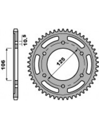 Couronne PBR Racing aluminium Ultra-Light - 525