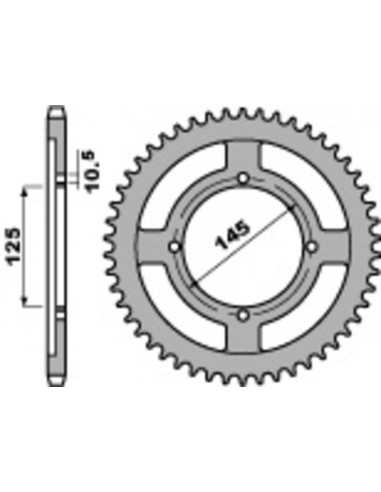 Couronne PBR acier standard 4482 - 428