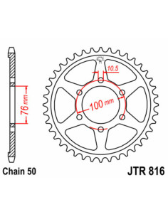 Couronne JT SPROCKETS acier standard 816 - 530