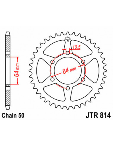 Couronne JT SPROCKETS acier standard 814 - 530