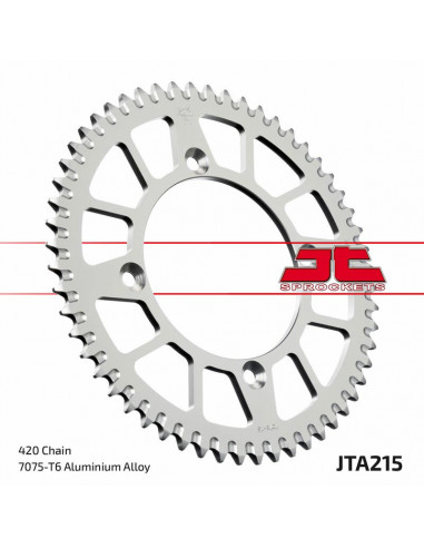 Couronne JT SPROCKETS aluminium ultra-light anti-boue 215 - 420