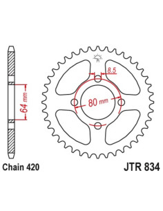 Couronne JT SPROCKETS acier standard 834 - 420 2