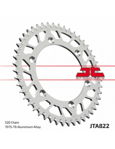 Couronne JT SPROCKETS aluminium ultra-light anti-boue 822 - 520