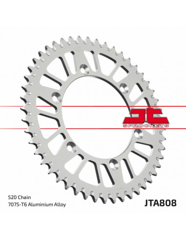 Couronne JT SPROCKETS aluminium ultra-light anti-boue 808 - 520