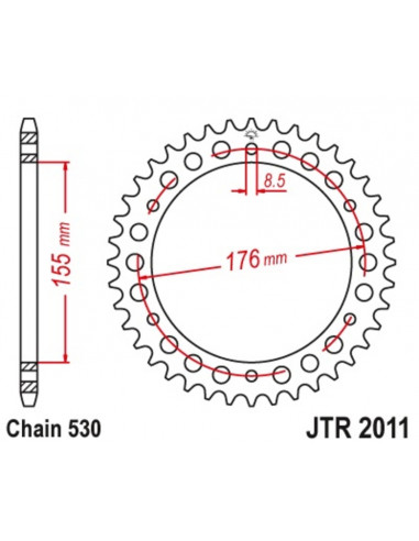 Couronne JT SPROCKETS acier standard 2011 - 530