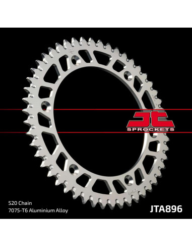 Couronne JT SPROCKETS aluminium ultra-light anti-boue 896 - 520