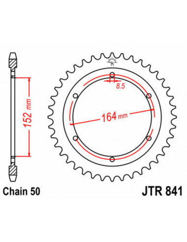 Couronne JT SPROCKETS acier standard 841 - 530