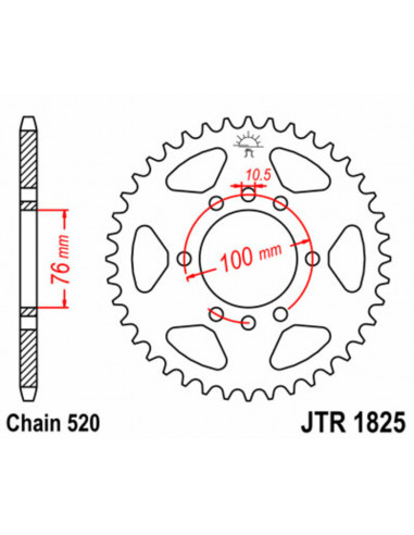 Couronne JT SPROCKETS acier standard 1825 - 520