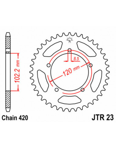 Couronne JT SPROCKETS acier standard 23 - 420