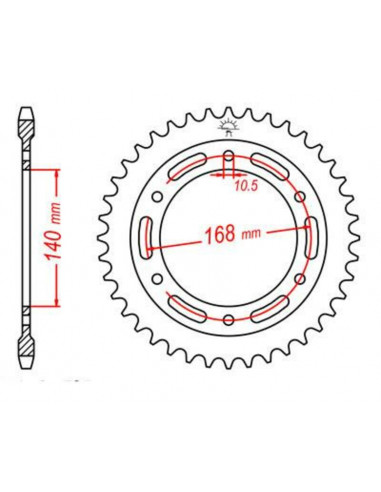 Couronne JT SPROCKETS acier standard 3 - 525