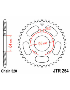 Couronne JT SPROCKETS acier standard 254 - 520