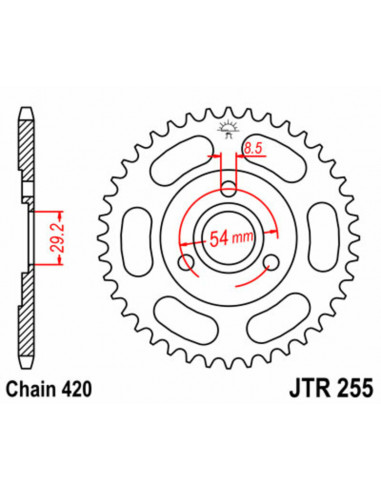 Couronne JT SPROCKETS acier standard 255 - 420