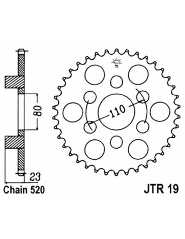 Couronne JT SPROCKETS acier standard 19 - 520