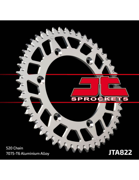 Couronne JT SPROCKETS aluminium Ultra-Light anti-boue 822 - 520