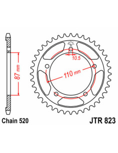 Couronne JT SPROCKETS acier standard 823 - 520