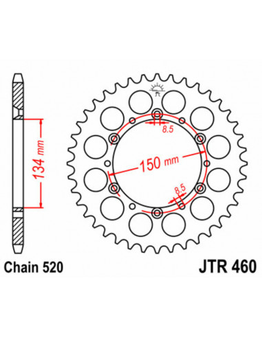 Couronne JT SPROCKETS acier standard 460 - 520