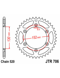 Couronne JT SPROCKETS acier standard 706 - 520