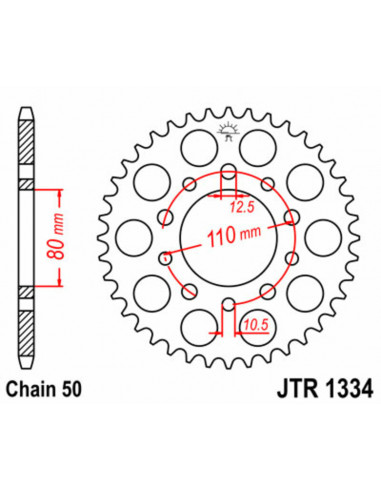 Couronne JT SPROCKETS acier standard 1334 - 530