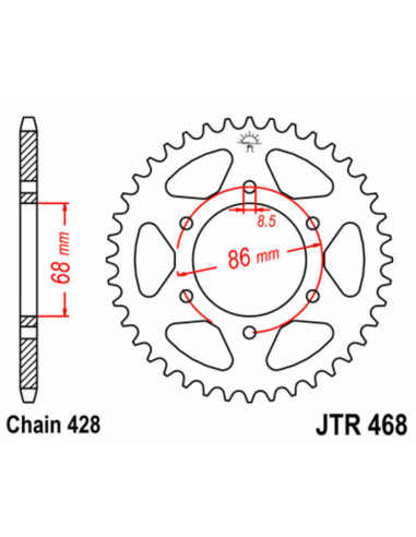 Couronne JT SPROCKETS acier standard 468 - 428