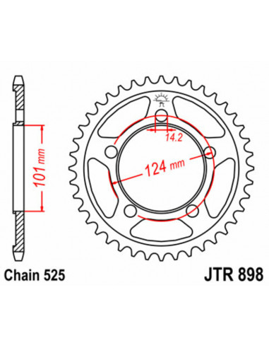 Couronne JT SPROCKETS acier standard 898 - 525