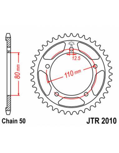 Couronne JT SPROCKETS acier standard 2010 - 530