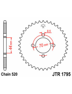 Couronne JT SPROCKETS acier standard 1795 - 520