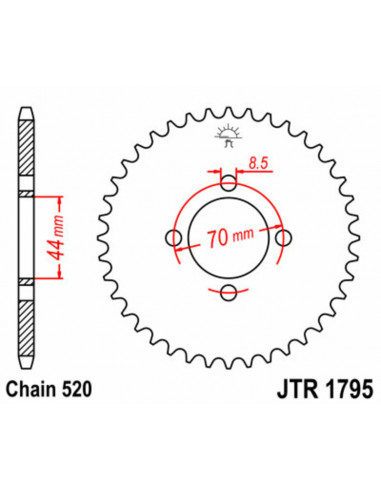 Couronne JT SPROCKETS acier standard 1795 - 520