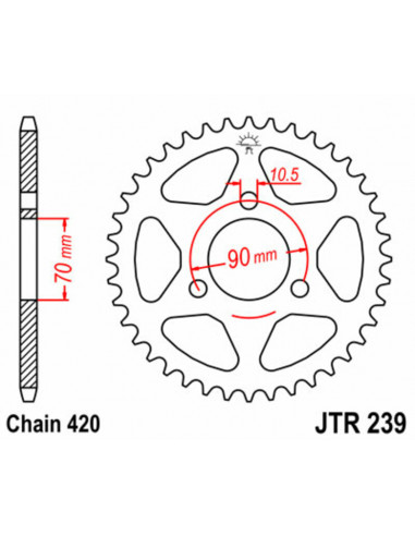 Couronne JT SPROCKETS acier standard 239 - 420