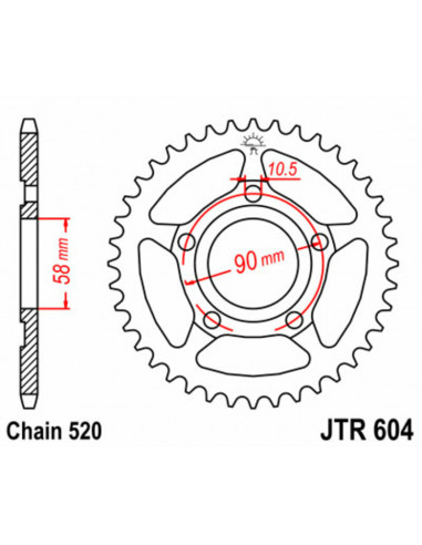 Couronne JT SPROCKETS acier standard 604 - 520