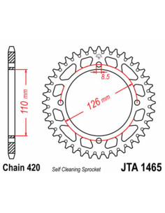Couronne JT SPROCKETS aluminium Ultra-Light anti-boue 1465 - 420